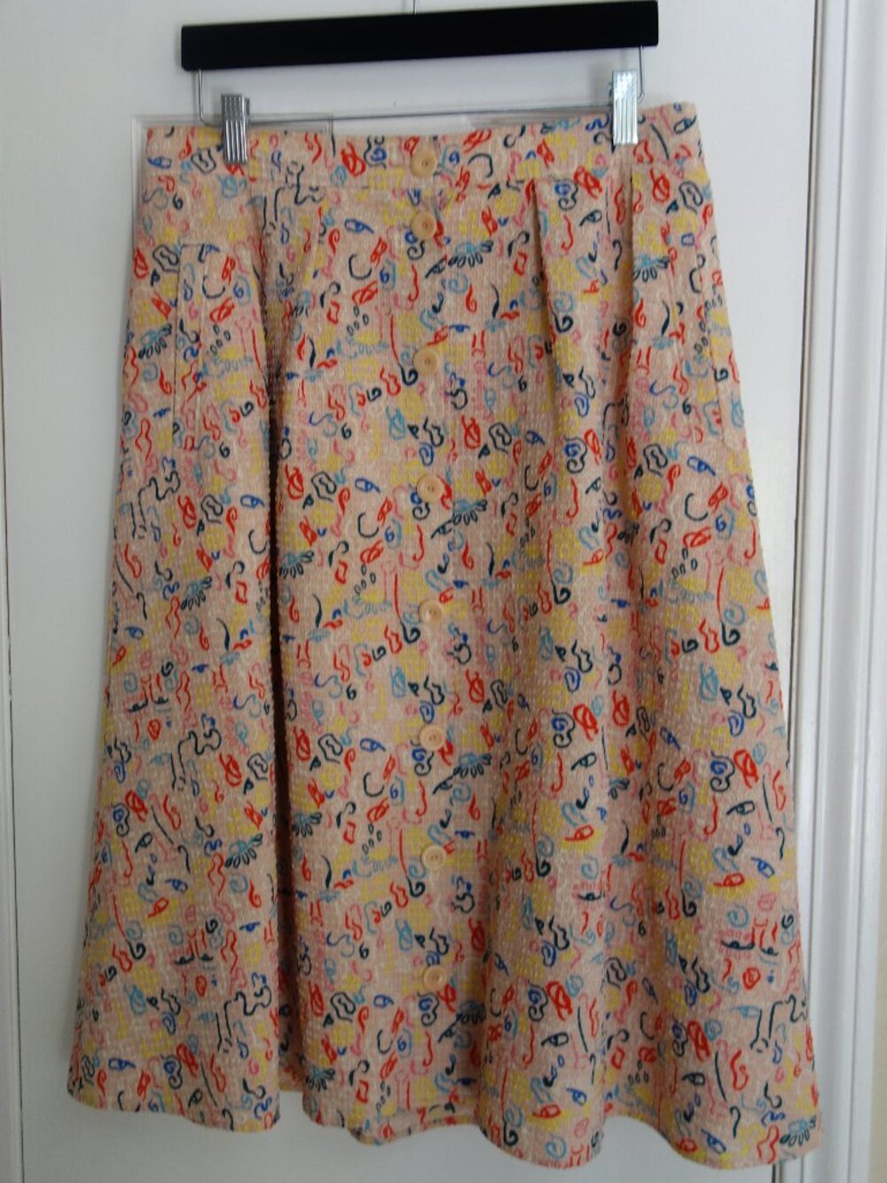 NORDSTROM by Cristina Martinez Doodle Print Button Front Skirt – Sz 12